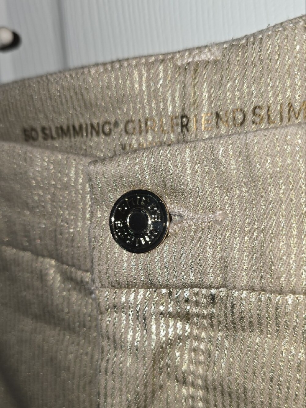 Chico's Metallic Gold Cropped Pants - Picture 6 of 8